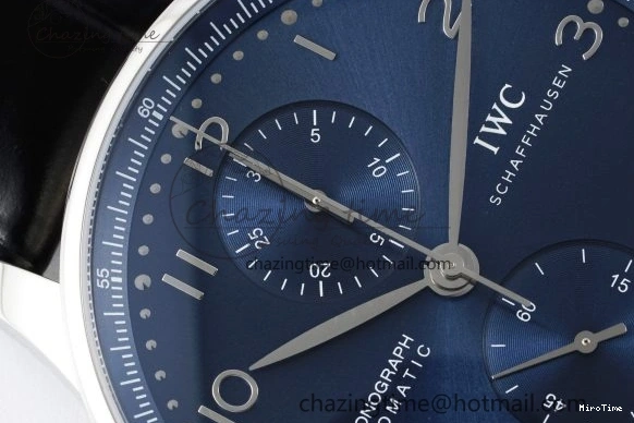 MIROTIME 0408 Portuguese Chrono IW3716 RSF 1:1 Best Edition Blue Dial on Black Leather Strap A RelaxedFit 7045